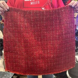 Cider Red Tweed Mini Skirt